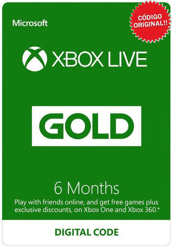 Xbox Live Gold 6 Meses / Código Membresía Suscripción