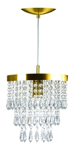 Lustre Pendente Cristal Acrílico Manucrillic Dourado Gold 110V/220V