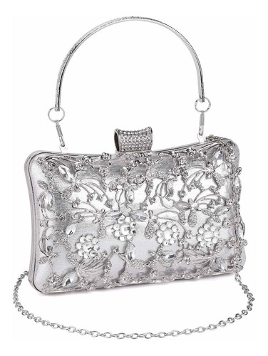 Gesu Bolso De Embrague De Noche De Cristal Para Mujer Grande