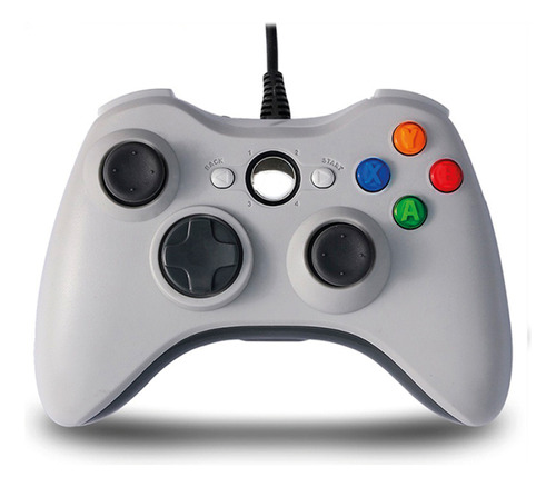 Joystick Xbox 360 Con Vibración Cable Color Blanco - Ps