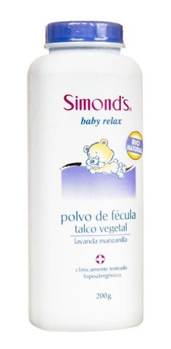 Talco Vegetal Polvo De Fecula Maíz Lavanda  Simonds 200 Gr