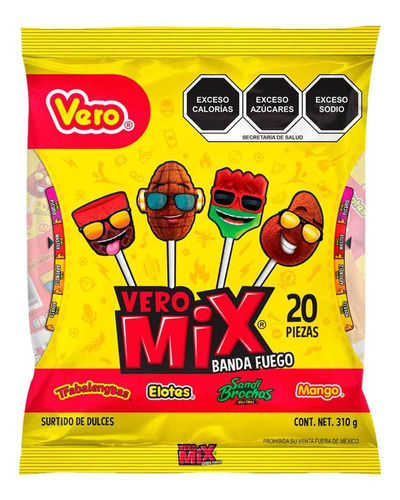 Paleta Vero Mix Banda Fuego 310g