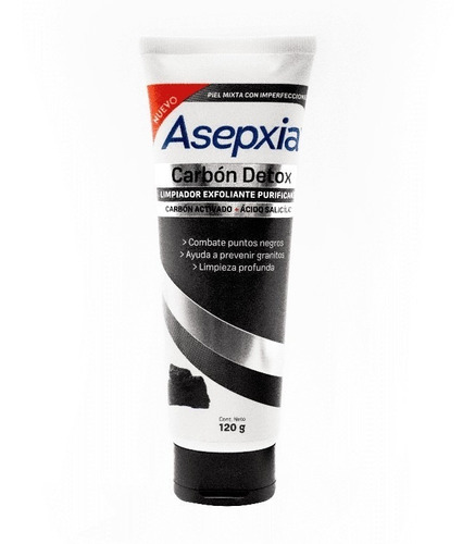 Asepxia Limpiador Exfoliante Carbón Detox 120g