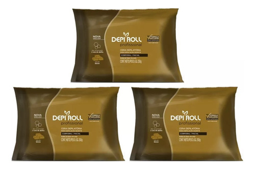 Kit C/3 Cera Depilatória Quente Em Blocos 250g Depiroll