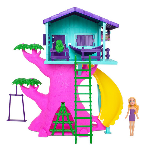 Playset Casa Na Árvore Judy - Casinha, Boneca E Acessórios