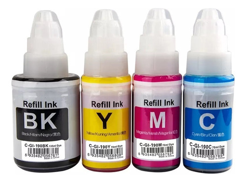 Tinta Gi190 Pack 4 Colores Compatible Con G2100 G2110 G3110 