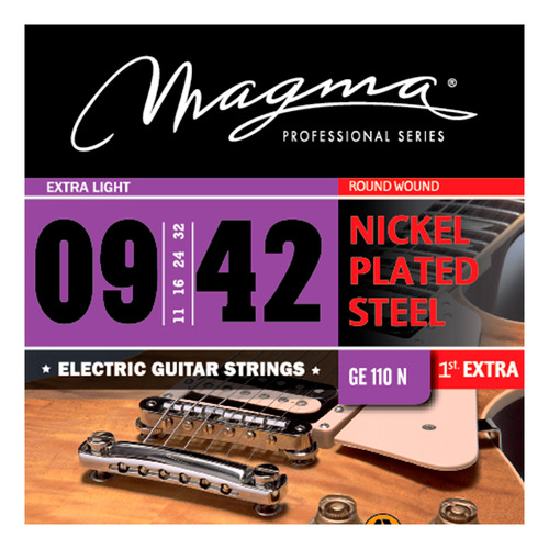 Magma Cuerdas Guitarra Eléctrica 009-042 Niquel Plate 