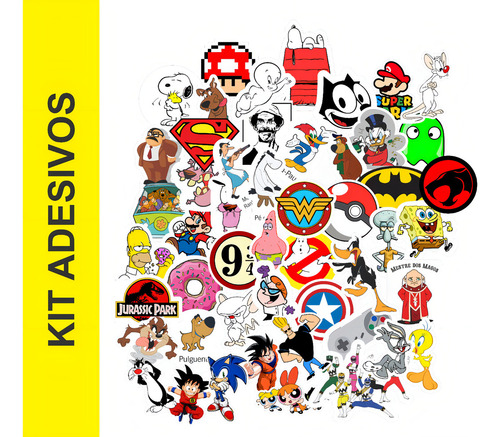 50 pegatinas de personajes con diseño de Nostalgia Old Nerd 01