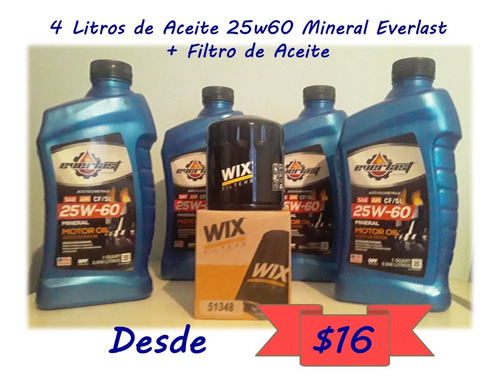 Combo Cambio De Aceite De Motor 20w50 15w40