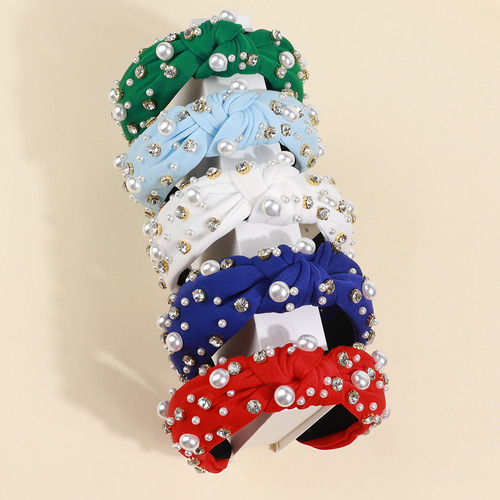 2pcs Elegante Diadema Anudada De Tela De Ala Ancha Para Niña