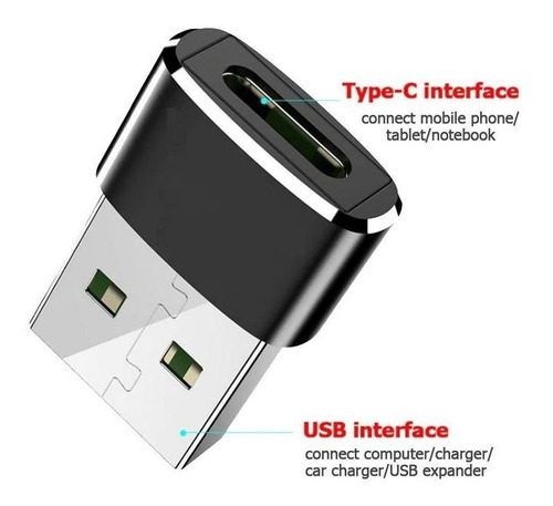 Adaptador Plug Usb 3.1 Tipo C Fêmea X Usb 2.0 Macho Otg