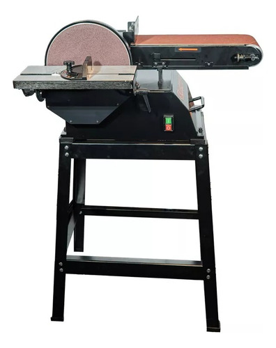 Lijadora De Banco Banda Y Disco 254mm 750w Lusqtoff Black Color Negro Frecuencia 50