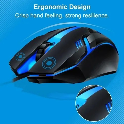 Kit Teclado Mouse Gamer Luz Rgb Iluminado Led Usb Alámbrico
