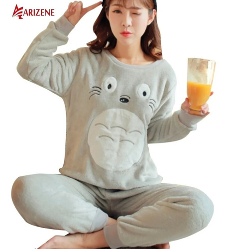 Pijama De Felpa Aterciopelada Para Dama Modelo Totoro