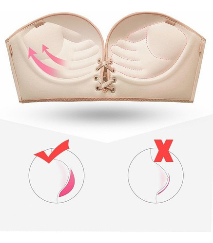 ` Brasier Push Up Strapless Invisible Bra 2piezas