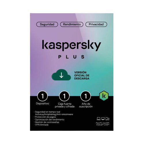 Antivirus Kaspersky Plus 3 Disp 1 Año + Vpn Ilimitada