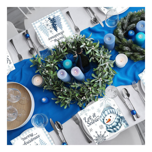 100 Servilletas Navideñas, Edición Invierno Decorativa