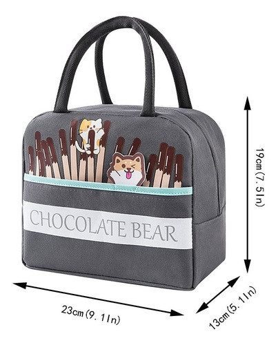 Lonchera Bolso Térmico Colación Kawaii Chocolate Bear