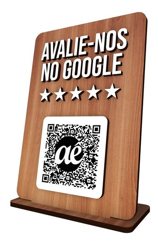 Imagem 3 de 4 de Placa Quadro Avaliação Google Meu Negocio Qr Code Bar Restau