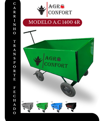 Carrinho A.c 1400 4r Agricola Fechada Para 800kg