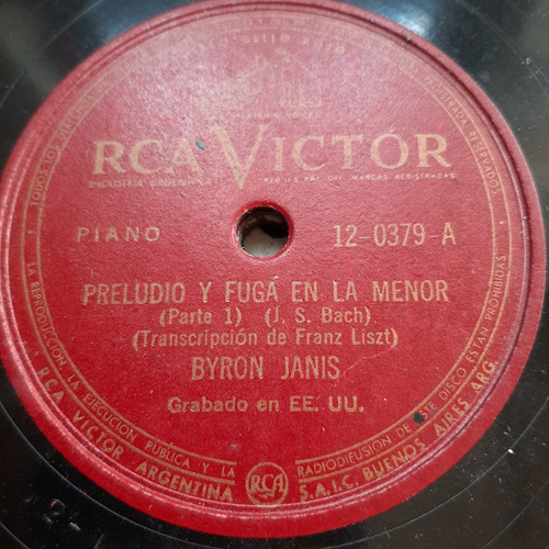 Pasta Byron Jans Piano Bach Liszt Rca Victor Tc48