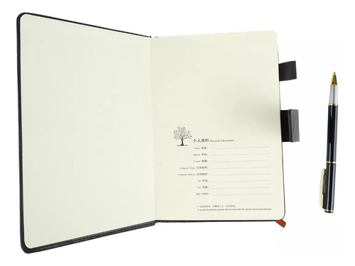 Cuero Pu Libreta De Pasta Dura Con Pluma Y Caja De Regalo