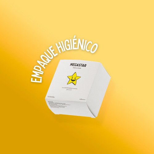 2 Parches Acne Hidrocoloide Estrella Amarillos De Adherencia Todo Tipo De Piel Día/noche