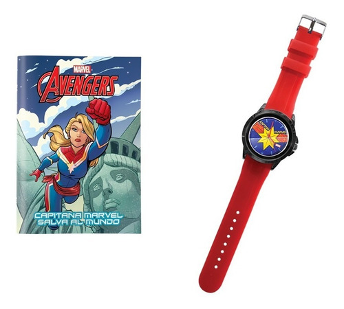 Clarín Colección Marvel Set 1 De 2 Relojes Malla Bisel Fondo