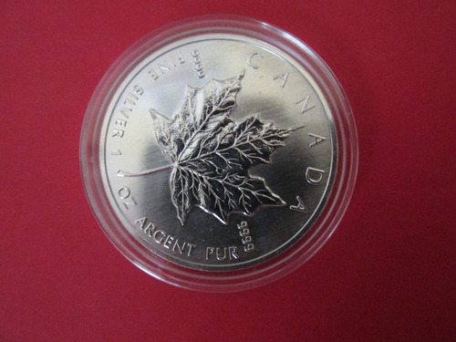 Moneda Canada Reina Isabel 5 Dolares Plata 1 Onza 1991 (Usado)