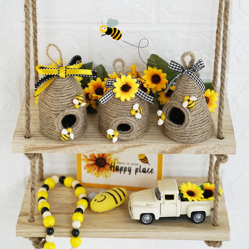 Decoración De Colmena De Abejas, Paquete De 3 Colmenas De D