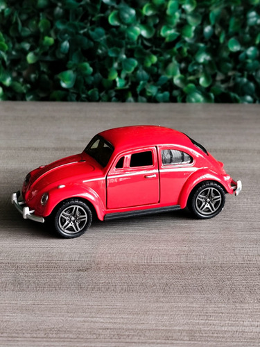 Mini Vocho A Escala 1:36 Aleación Metal Fricción Rojo