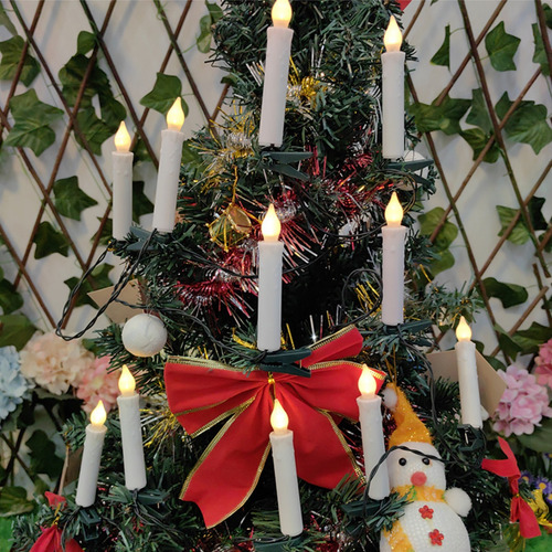 Cadena De Luces Led Con Velas Navideñas, 10 Unidades, Con Cl