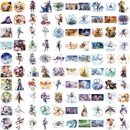 10/50/100 Unidades Game Genshin Impact Stickers Laptop Guita