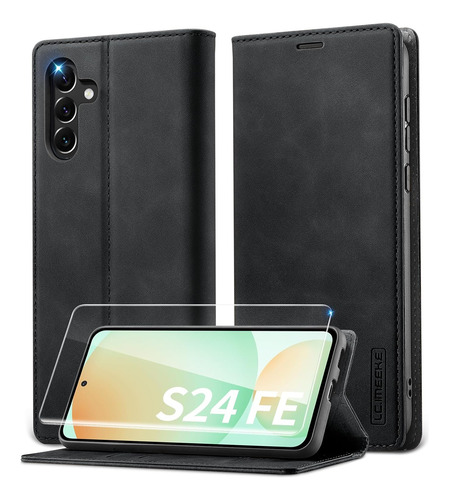 Funda Carcasa Cartera Cuerocon Para Galaxy S24 Fe+mica