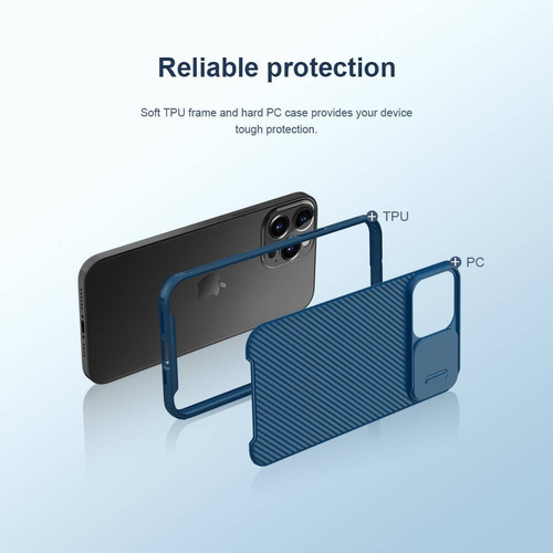 Carcasa Nillkin Camshield Pro Para iPhone 13 /pro/max Color Azul iPhone 13 Pro Max