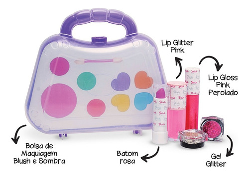 Kit Maquiagem Infantil Com Bolsa De Sombra - Brink Model