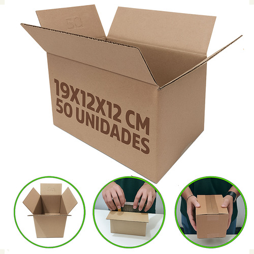 50 Caixas De Papelão Embalagem Correios Sedex E Pac 19x12x12