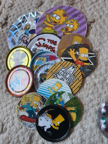 Lote 115 Tazos Simpsons, Bob Esponja Y Angry Birds (Usado)