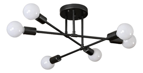 Candelabro Nórdico, Candelabro De 6 Negro 1 Negro 1 70x20cm