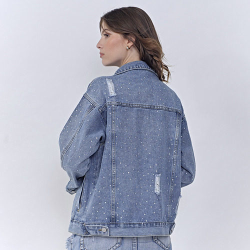 Campera De Jean Con Estrás Brillos Upminorista