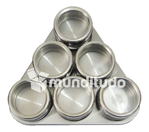 Porta Temperos E Condimentos Magnéticos Aço Inox 36 Potes