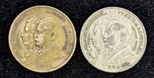 2 Moedas 1000 E 2000 Réis 1922 Centenário Independência (Usado)