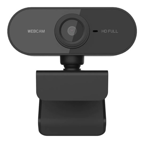 Webcam 1080p Full Hd 360° Visão Câmera Microfone Usb Cor Preto