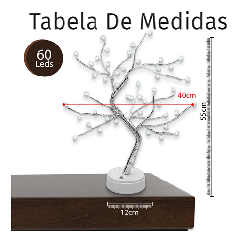 Imagem 5 de 7 de Linha Lumiere - Luminaria Arvore Alasca 60 Led Dc48