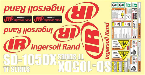 Kit De Calcomanías Para Ingersoll Rand Sd105dx Tf Series