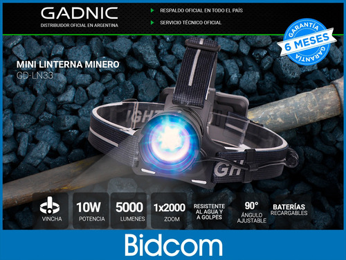 Imagen 2 de 10 de Kit Linterna Minero Vincha + Baterias Recargable Garantia