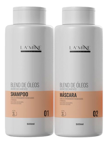 Kit Shampoo + Máscara Capilar Blend De Óleos Lamine 2x500ml