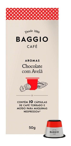 Cápsula De Café Chocolate E Avelã Baggio Aromas 10 Unidades