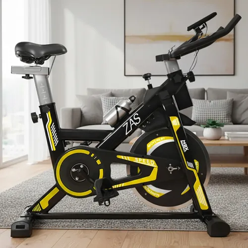 Bicicleta Spinning MBX ZAS Ergométrica 13kg Roda Inércia Amarelo