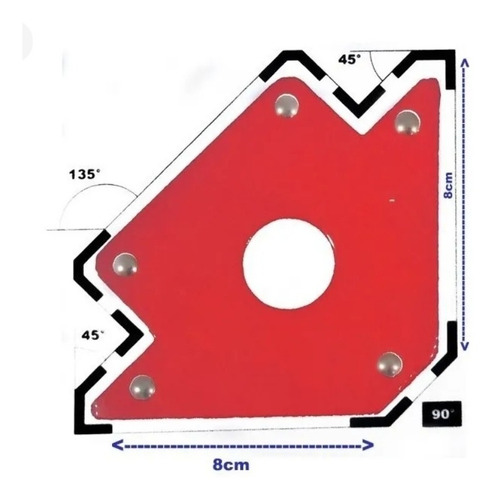 Escuadra Magnetica Para Uso Soldar Herrero 100mm Guiller